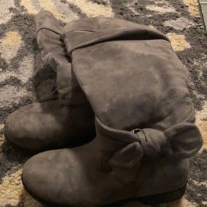 Tall gray boots